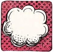 a pink and black square shaped magnet board with a white cloud on it.jpg